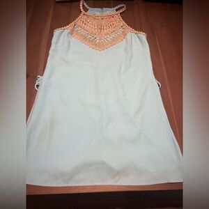 Lilly Pulitzer Sky Blue Dress with Gold Crochet
